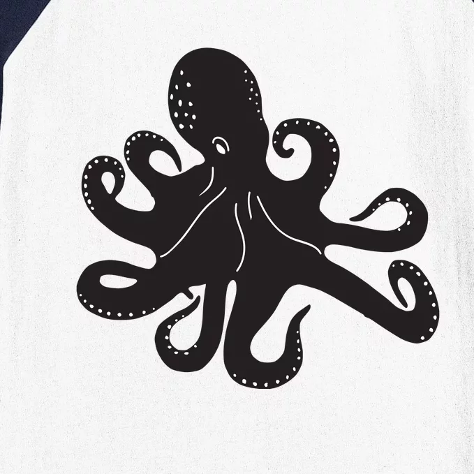 Silhouette Octopus Octopus Baseball Sleeve Shirt