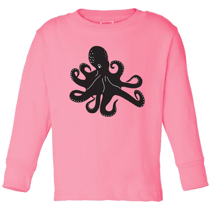 Silhouette Octopus Octopus Toddler Long Sleeve Shirt