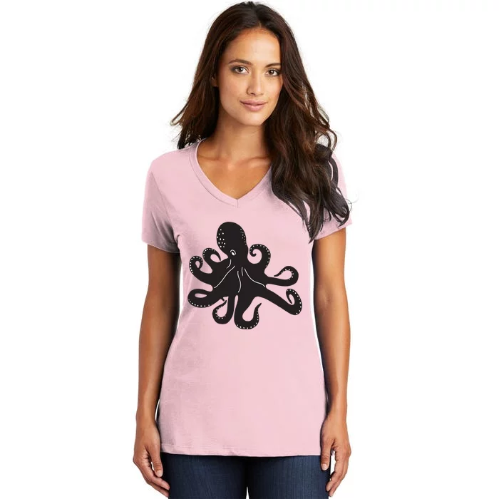 Silhouette Octopus Octopus Women's V-Neck T-Shirt