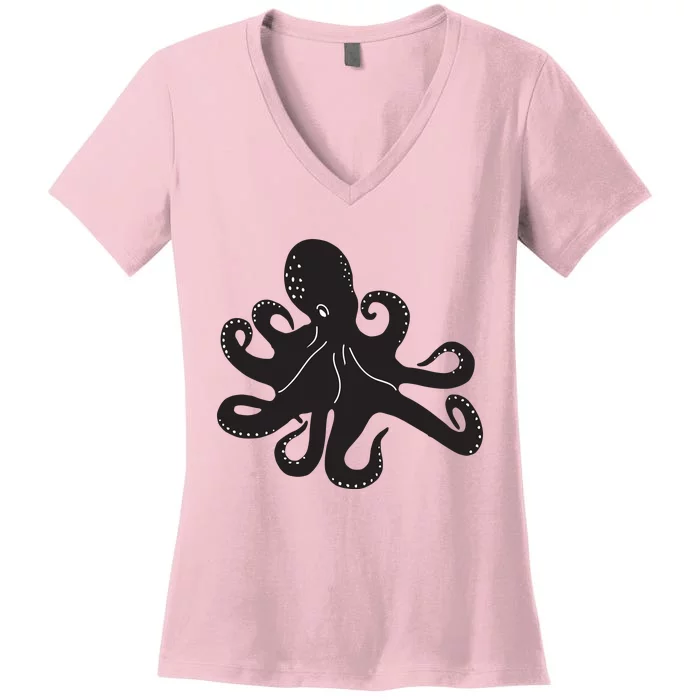 Silhouette Octopus Octopus Women's V-Neck T-Shirt