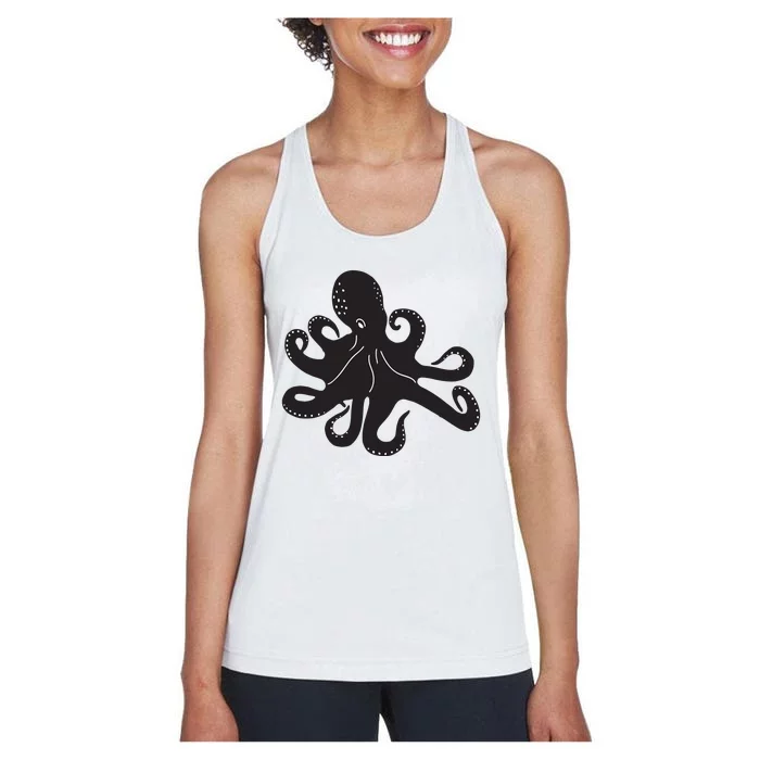 Silhouette Octopus Octopus Women's Racerback Tank