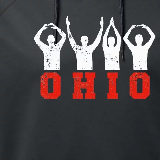 State Of Ohio Ohioan OH Trendy Distressed Performance Fleece Hoodie