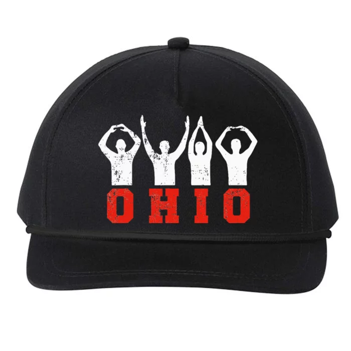 State Of Ohio Ohioan OH Trendy Distressed Snapback Five-Panel Rope Hat