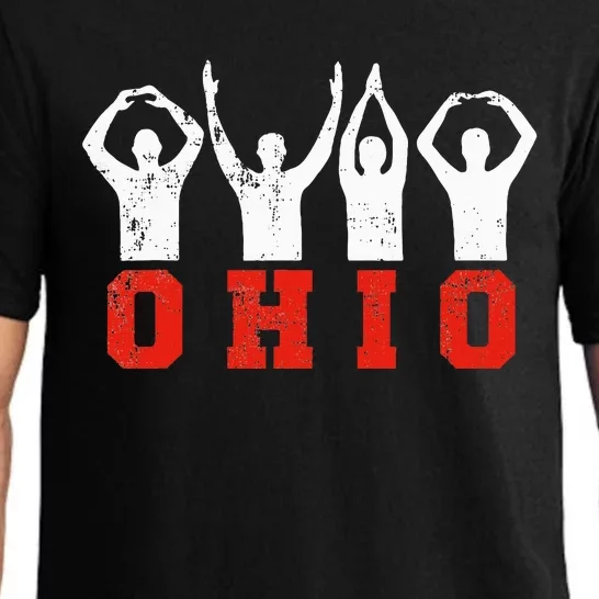 State Of Ohio Ohioan OH Trendy Distressed Pajama Set