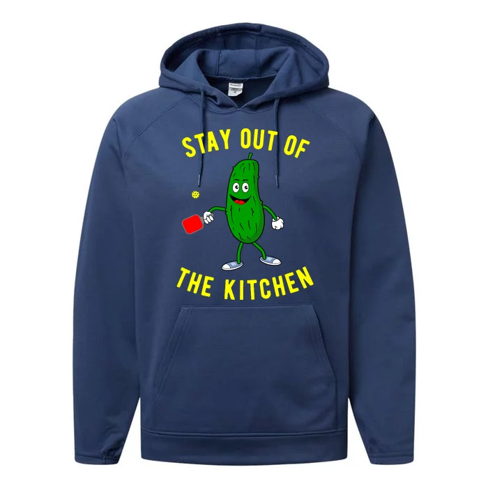 Stay Out Of The Kitchen Funny Pickleball Dink Graphic Gift Performance Fleece Hoodie