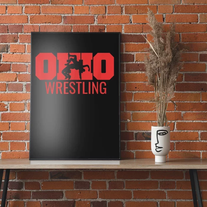 State Of Ohio Wrestling Freestyle Wrestler Gear Sports Poster