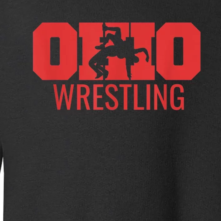 State Of Ohio Wrestling Freestyle Wrestler Gear Sports Toddler Sweatshirt