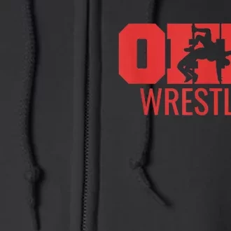 State Of Ohio Wrestling Freestyle Wrestler Gear Sports Full Zip Hoodie