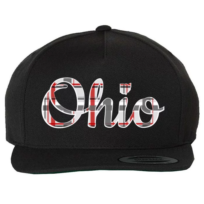 State Of Ohio Ohioan Pride Trendy Plaid Script Texgift Wool Snapback Cap