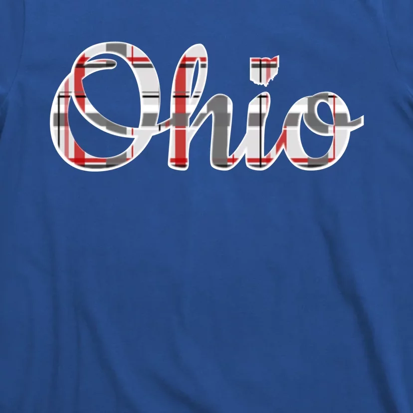 State Of Ohio Ohioan Pride Trendy Plaid Script Texgift T-Shirt