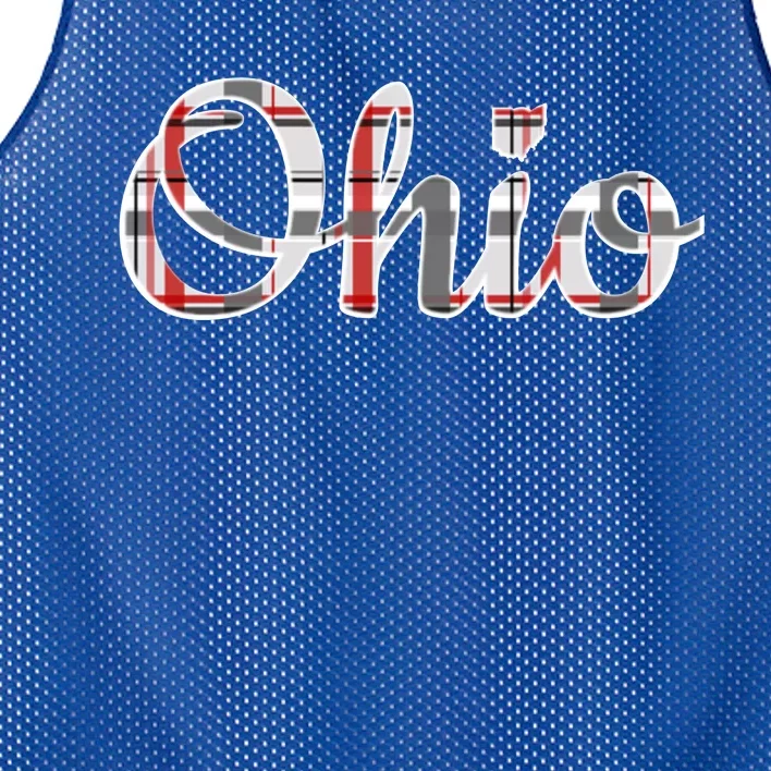 State Of Ohio Ohioan Pride Trendy Plaid Script Texgift Mesh Reversible Basketball Jersey Tank