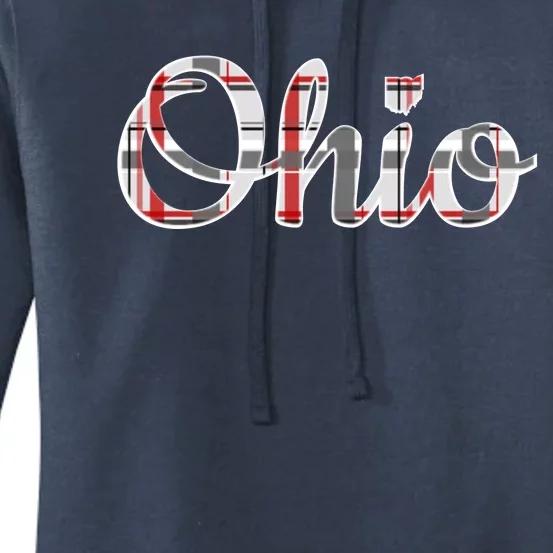 State Of Ohio Ohioan Pride Trendy Plaid Script Texgift Women's Pullover Hoodie