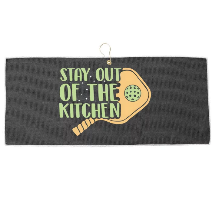 Stay Out Of The Kitchen Funny Pickleball Large Microfiber Waffle Golf Towel