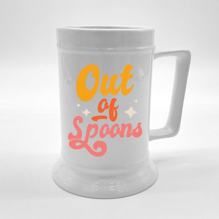 Spoonie Out Of Spoons Front & Back Beer Stein