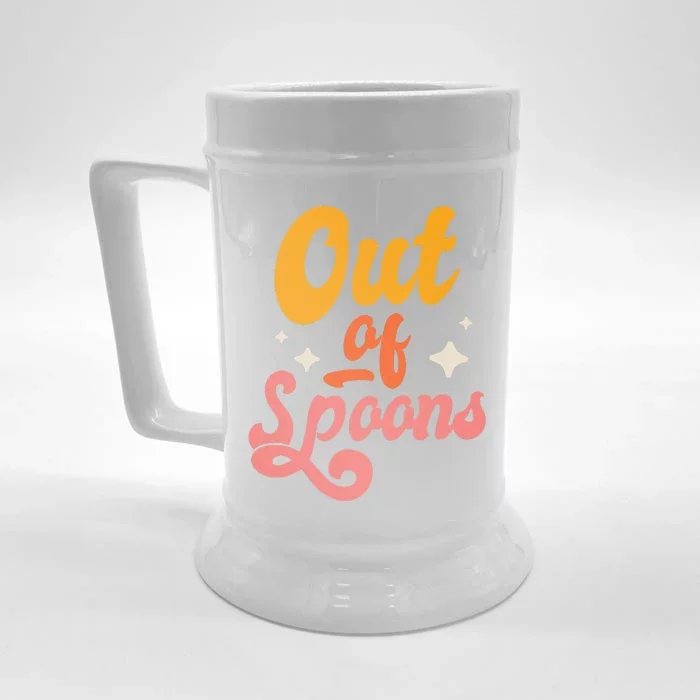 Spoonie Out Of Spoons Front & Back Beer Stein