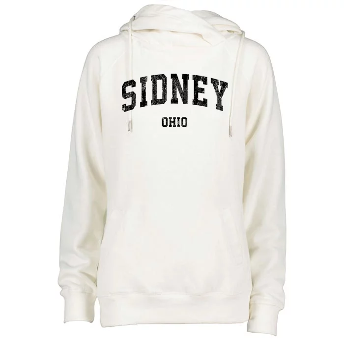 Sidney Ohio Oh Vintage Varsity Sports Womens Funnel Neck Pullover Hood