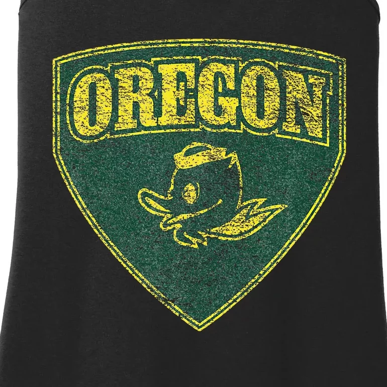 State Of Oregon Heroic Emblem Green Ladies Essential Tank