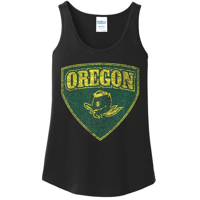 State Of Oregon Heroic Emblem Green Ladies Essential Tank