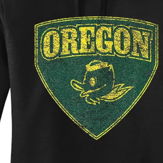 State Of Oregon Heroic Emblem Green Women's Pullover Hoodie