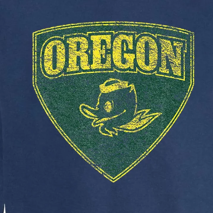 State Of Oregon Heroic Emblem Green Garment-Dyed Sweatshirt