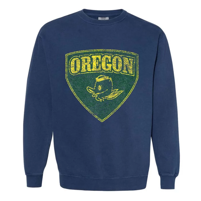 State Of Oregon Heroic Emblem Green Garment-Dyed Sweatshirt