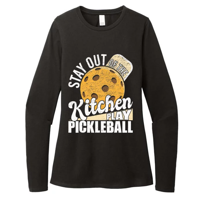 Stay Out Of The Kitchen Play Pickleball Paddleball Lover Womens CVC Long Sleeve Shirt