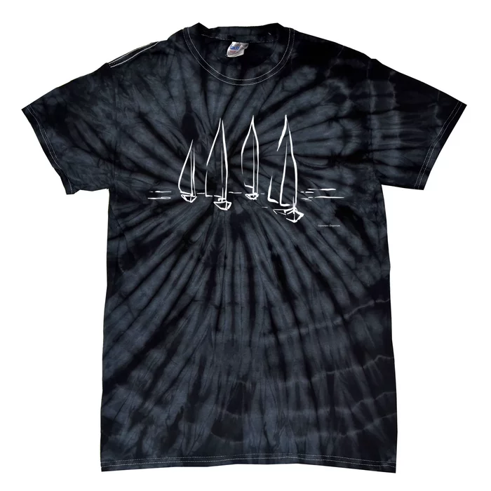 Sailboats On Open Water Nautical Theme Sailing Boating Gift Tie-Dye T-Shirt