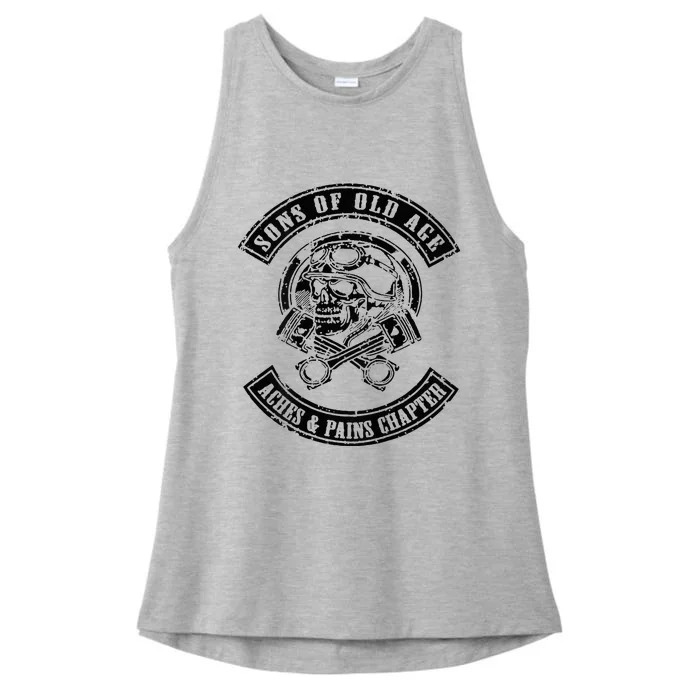 Sons Of Old Age Aches And Pains Chapter (on back) Ladies Tri-Blend Wicking Tank