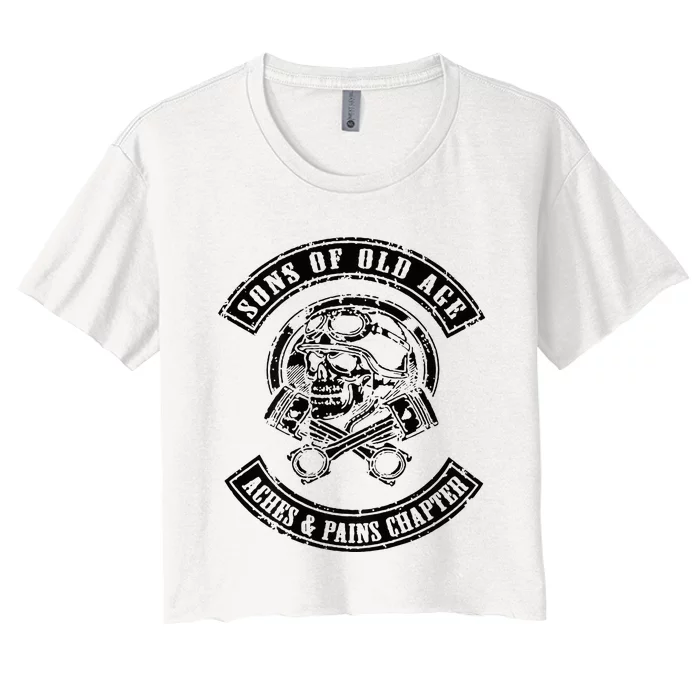 Sons Of Old Age Aches And Pains Chapter (on back) Women's Crop Top Tee