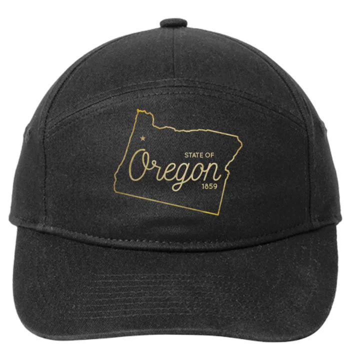 State Of Oregon Est 1859 7-Panel Snapback Hat