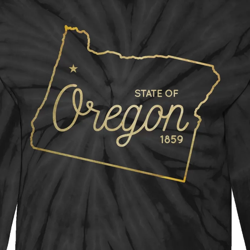 State Of Oregon Est 1859 Tie-Dye Long Sleeve Shirt