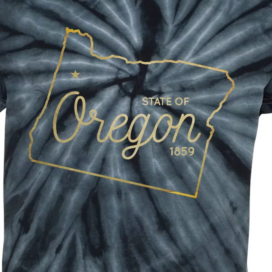 State Of Oregon Est 1859 Kids Tie-Dye T-Shirt