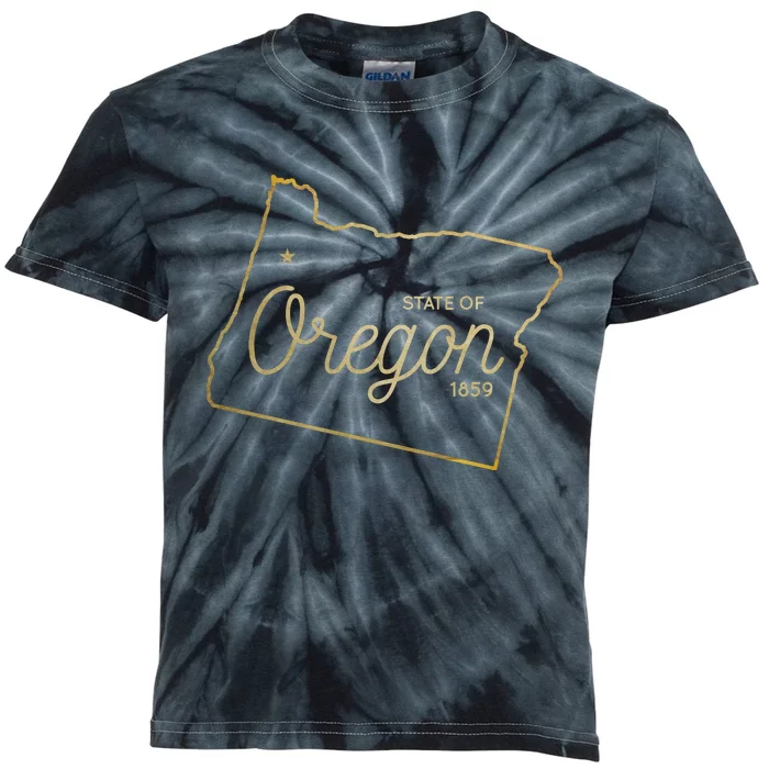 State Of Oregon Est 1859 Kids Tie-Dye T-Shirt