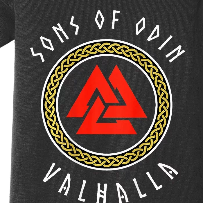 Sons Of Odin Valhalla Viking Valknut Baby Bodysuit