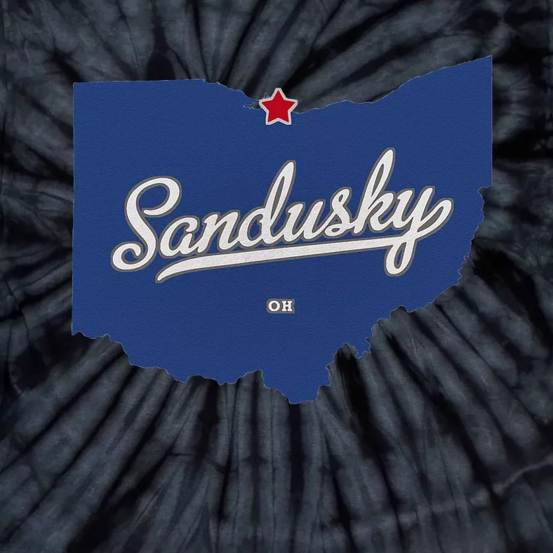 Sandusky Ohio OH Map Tie-Dye T-Shirt