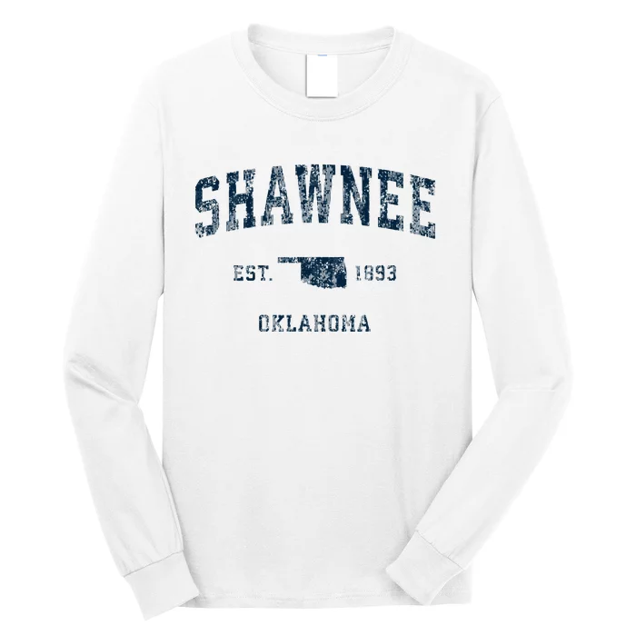 Shawnee Oklahoma Ok Vintage Sports Design Long Sleeve Shirt