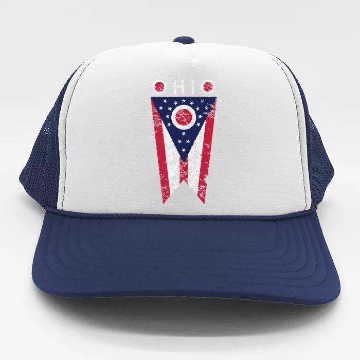 State Of Ohio Burgee Flag The Buckeye State Trucker Hat