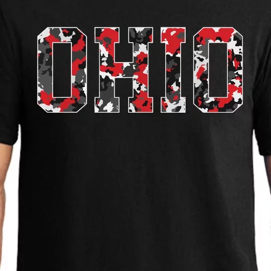 State Of Ohio Ohioan Trendy Distressed Camo Graphic Designs Pajama Set