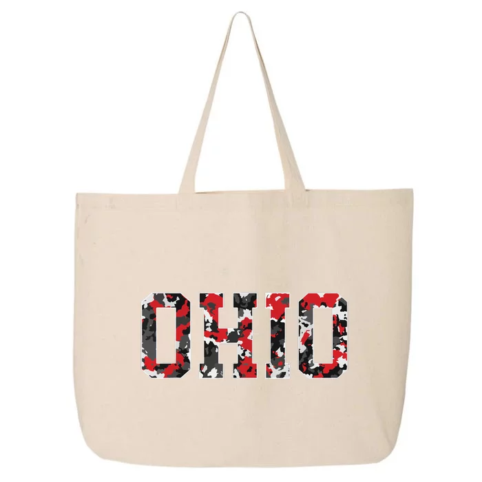 State Of Ohio Ohioan Trendy Distressed Camo Graphic Designs 25L Jumbo Tote