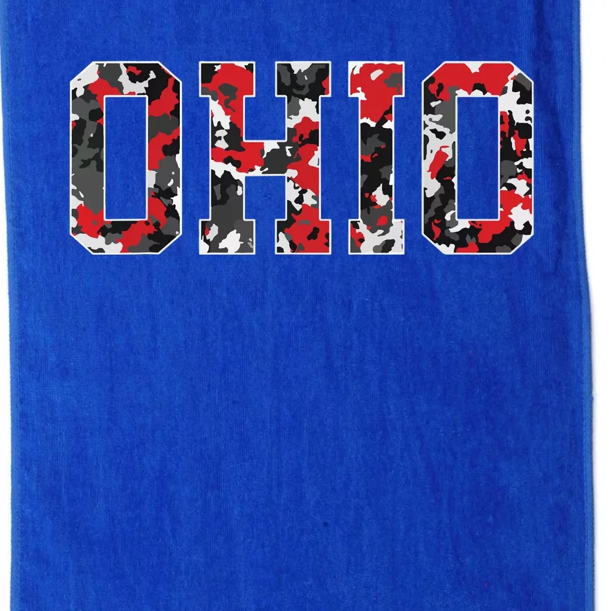 State Of Ohio Ohioan Trendy Distressed Camo Graphic Designs Platinum Collection Golf Towel