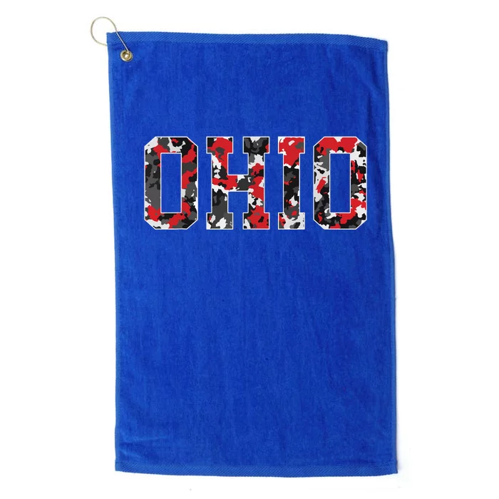 State Of Ohio Ohioan Trendy Distressed Camo Graphic Designs Platinum Collection Golf Towel