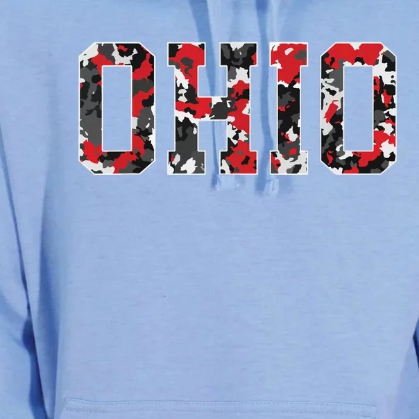 State Of Ohio Ohioan Trendy Distressed Camo Graphic Designs Unisex Surf Hoodie