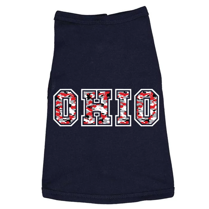 State Of Ohio Ohioan Trendy Distressed Camo Graphic Designs Doggie Tank