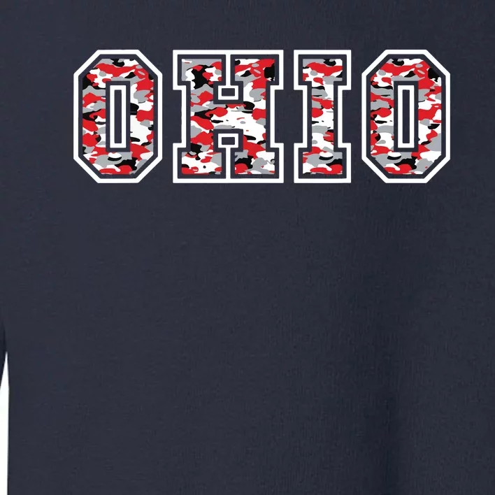 State Of Ohio Ohioan Trendy Distressed Camo Graphic Designs Toddler Sweatshirt