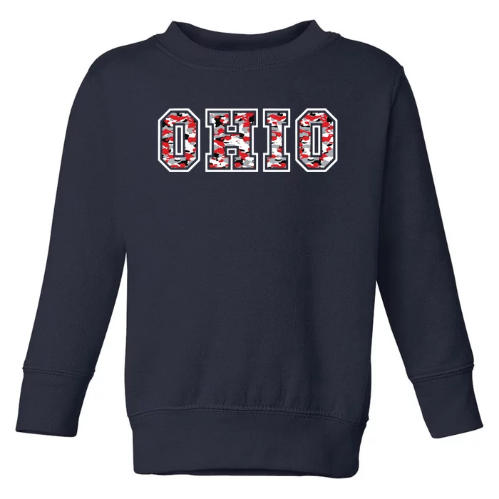 State Of Ohio Ohioan Trendy Distressed Camo Graphic Designs Toddler Sweatshirt