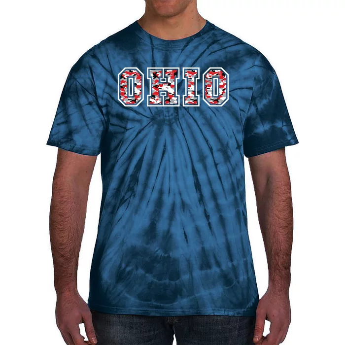 State Of Ohio Ohioan Trendy Distressed Camo Graphic Designs Tie-Dye T-Shirt