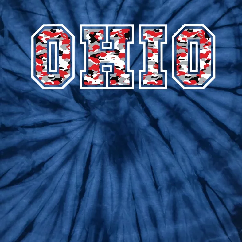 State Of Ohio Ohioan Trendy Distressed Camo Graphic Designs Tie-Dye T-Shirt