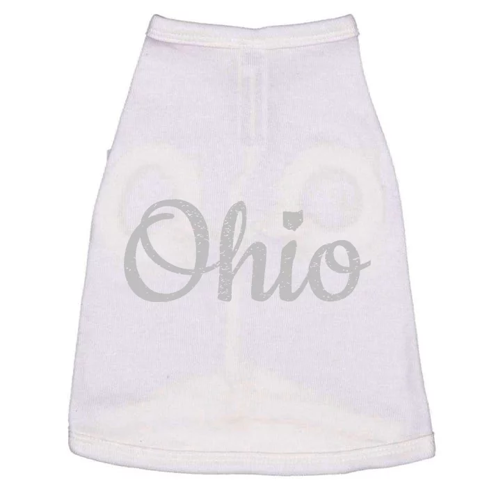 State Of Ohio Pride Script Text Distressed Design Gifts Doggie Tank