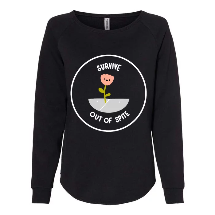 Survive Out Of Spite Dandelion Womens California Wash Sweatshirt