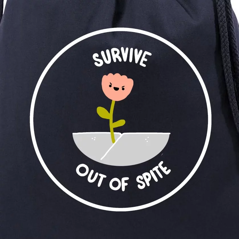 Survive Out Of Spite Dandelion Drawstring Bag